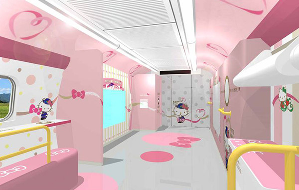 ▲▼ 西日本Hello Kitty子彈列車6/30正式運行，內裝搶先看（圖／翻攝自jr-hellokittyshinkansen官網）