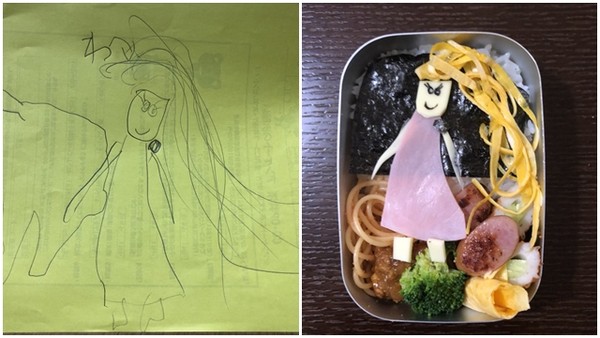 日本爸神複製女兒塗鴉便當（圖／Twitter@geeseojeck）