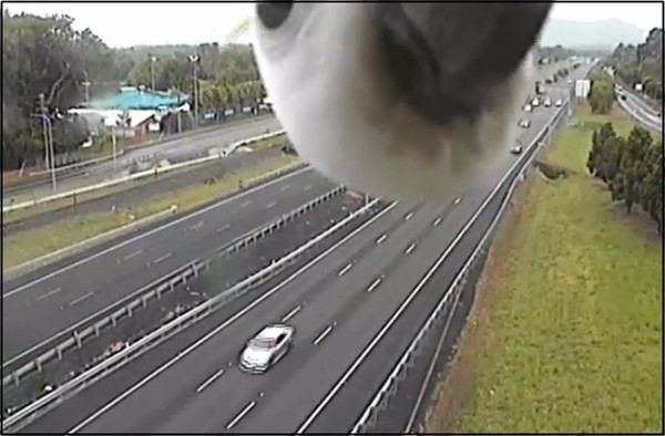 ▲牠在監視器前狂「自拍」 網笑:主人派來擋超速的。(圖/翻攝自臉書)