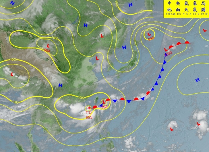 天氣圖。（圖／氣象局）