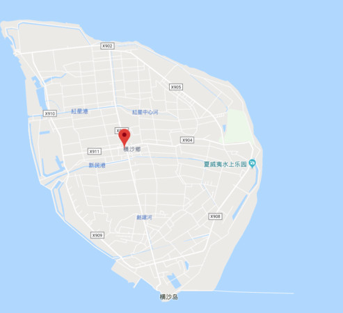 ▲▼上海市正在橫沙島進行填海造陸工程，預計於2020年增加15萬畝土地。（圖／翻攝自Google Map）