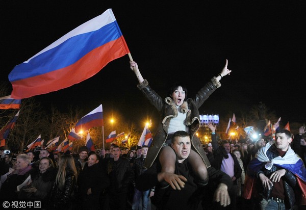 ▲▼2014年3月16日克里米亞公投，有95％民眾支持入俄羅斯。（圖／CFP）