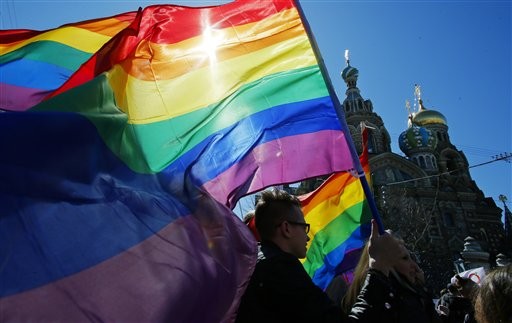 ▲俄羅斯對同志不友善，彩虹旗，同性戀。（圖／達志影像／美聯社）