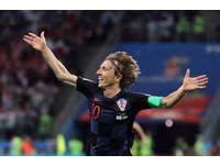 ▲克羅埃西亞，莫德里奇(Luka Modric)踢進第二球。（圖／路透社）