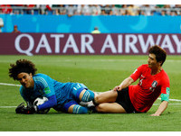 ▲▼2018世足，南韓vs墨西哥，奧喬亞（Guillermo Ochoa）、奇誠庸（KI Sungyueng）。（圖／路透社）