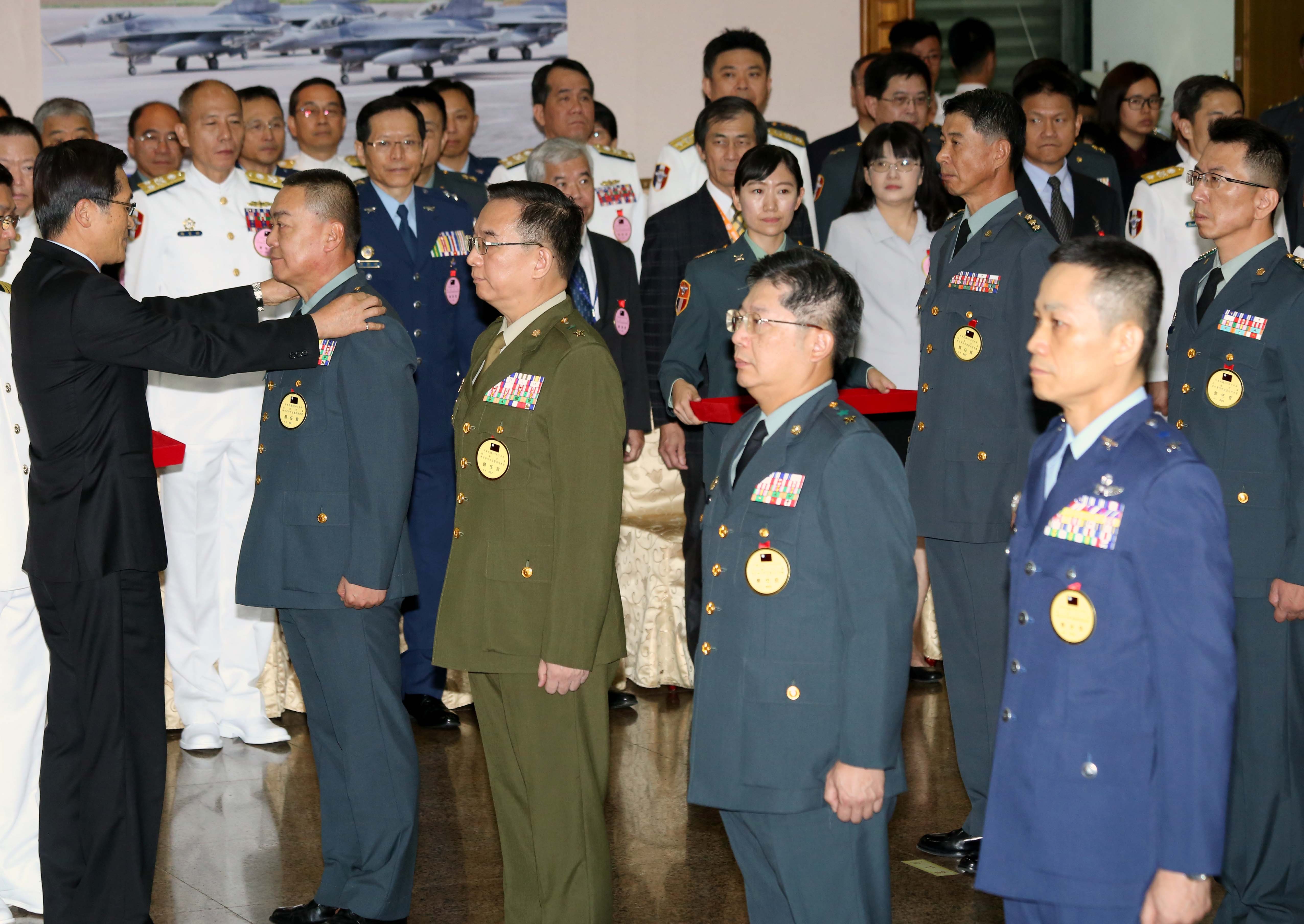 ▲陸海空軍將官晉任布達授階典禮,蔡英文,嚴德發,李兆明▼。（圖／記者屠惠剛攝）