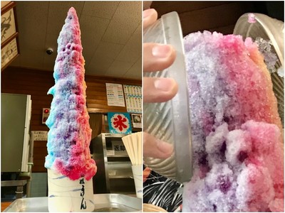 刨冰控最愛！63cm「彩虹晴空塔」吃到腦袋結冰　7種口味一次滿足
