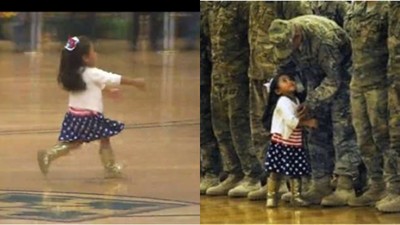 駐軍在外9個月歸國　儀式到一半2歲小女孩衝出抱大腿...爸爸我想你了