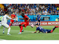 ▲▼  2018世足賽, 比利時VS日本。盧卡庫(Romelu Lukaku)、川島永嗣(Eiji Kawashima)（圖／路透社）