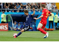▲▼  2018世足賽, 比利時VS日本。原口元氣(Genki Haraguchi)進球（圖／路透社）