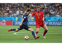▲▼ 2018世足賽, 比利時VS日本。原口元氣(Genki Haraguchi)進球（圖／路透社）