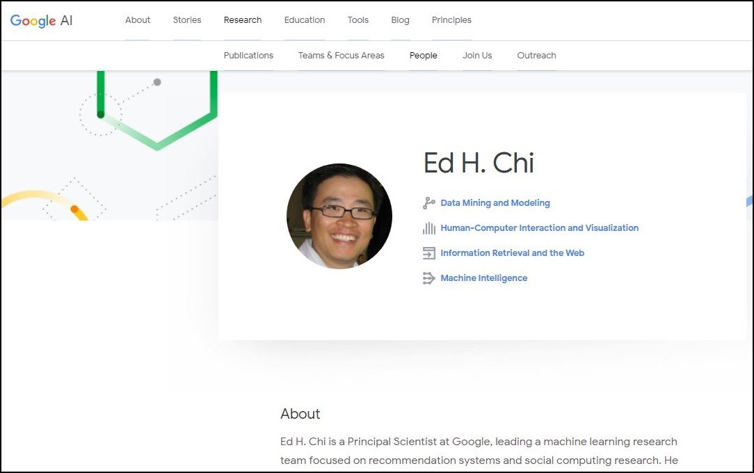 ▲▼ 現任Google AI（人工智慧）首席研究員紀懷新（Ed H. Chi） 。（圖／翻攝自Google）