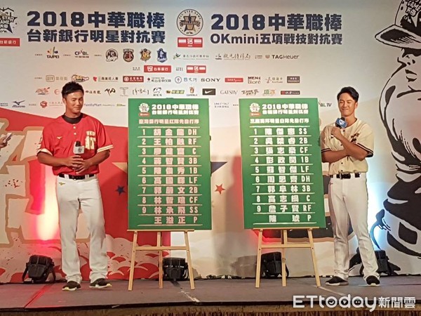 ▲中職明星賽先發打線。(圖/記者歐建智攝)
