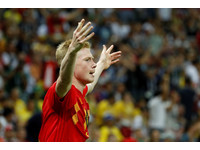 ▲2018世足賽, 巴西VS比利時。德布勞恩(Kevin De Bruyne)進球（圖／路透社）