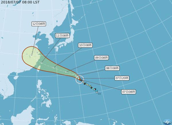 ▲▼0707瑪莉亞颱風動態。（圖／翻攝自中央氣象局）