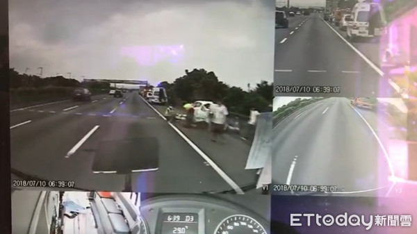 ▲▼ 國一南下183.8k車禍,一車5女傷「16歲女意識不清」急送醫 。(圖/記者吳欣晏翻攝)