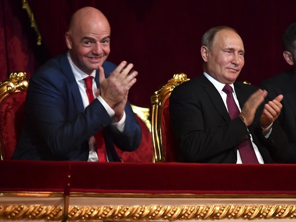 ▲國際足總主席英凡提諾(Gianni Infantino)(左)和俄羅斯總統普丁(Vladimir Putin)。（圖／路透）