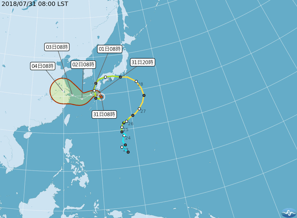 雲雀颱風。(圖/氣象局)