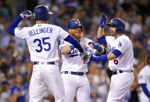 ▲▼道奇，班林格（Cody Bellinger）、透納（Justin Turner）、多齊爾（Brian Dozier）。（圖／達志影像／美聯社）