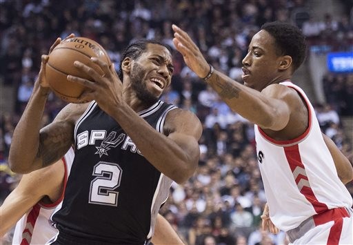 ▲▼雷納德（Kawhi Leonard）、迪羅臣（DeMar DeRozan）。（圖／達志影像／美聯社）