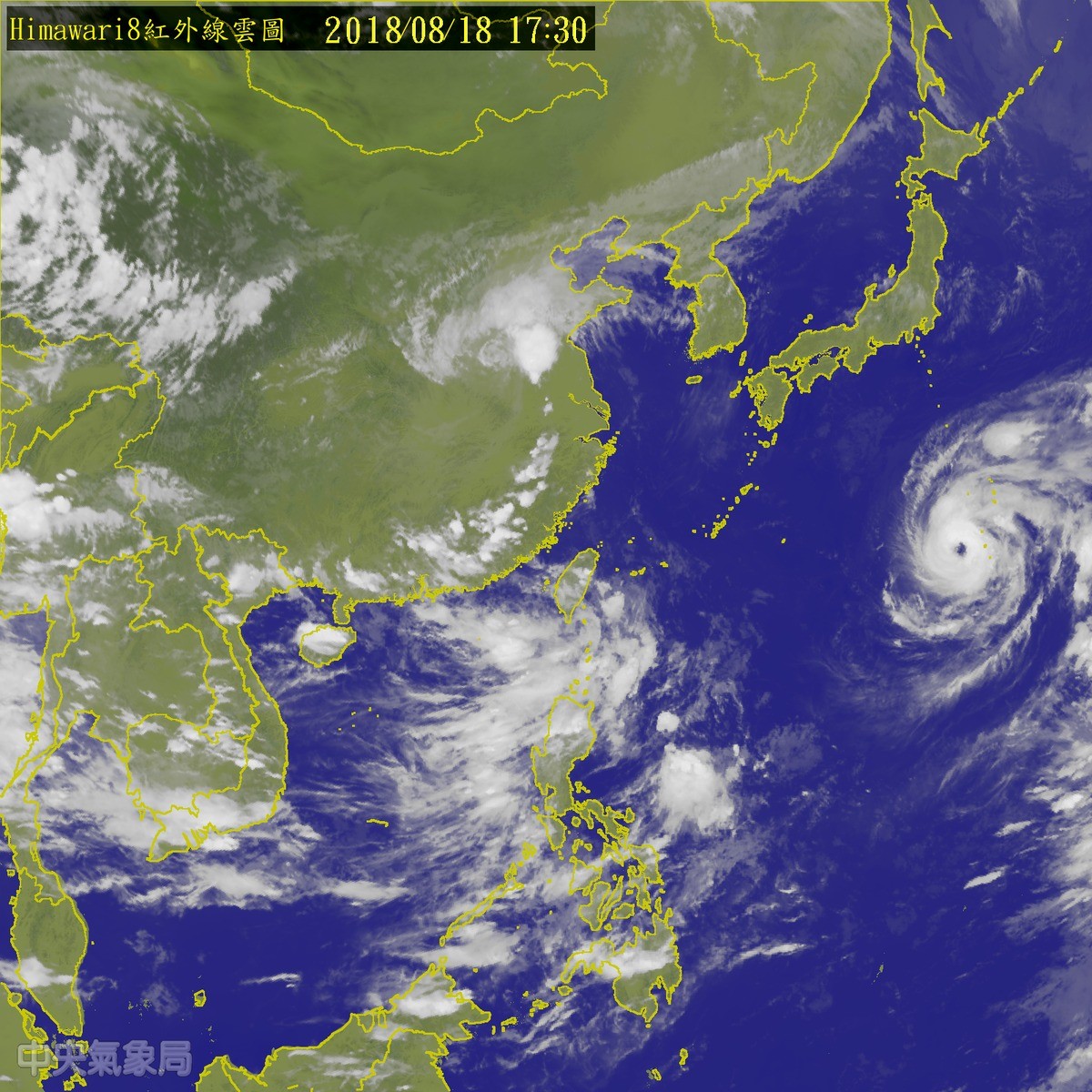 ▲▼關島東方海面熱帶性低氣壓最快今天發展成颱風。（圖／取自氣象局網站）