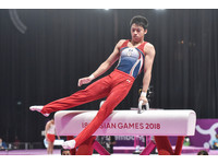 ▲▼2018雅加達亞運,男子體操,鞍馬,蕭佑然。（圖／記者李毓康攝）