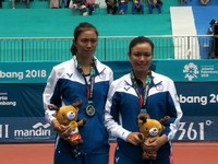 ▲▼ 詹家姐妹2018亞運女雙奪銀。（圖／中華奧會提供）