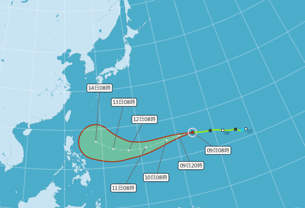 山竹颱風路線預估。（圖／氣象局）