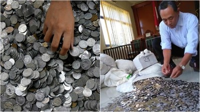 印尼超狂離婚　贍養費全用硬幣付　890公斤麻袋當場數錢
