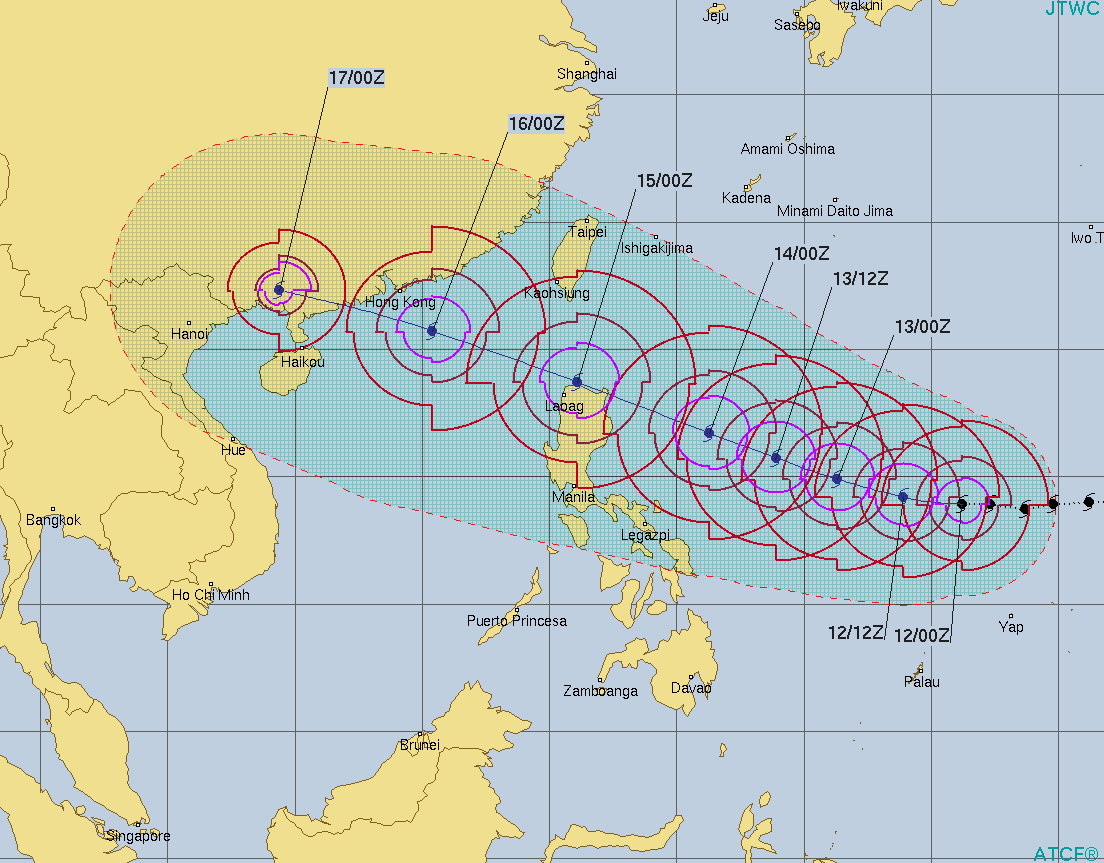 山竹颱風。（圖／翻攝JTWC）