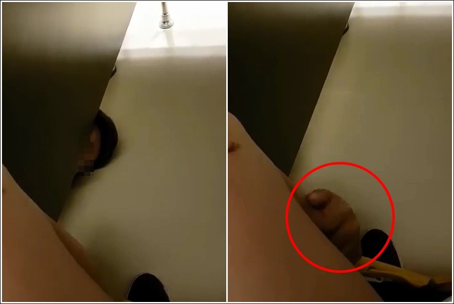 ▲泰國一名男子上廁所時，竟然發現廁所門縫下有人頭。（圖／翻攝自sanook網站）