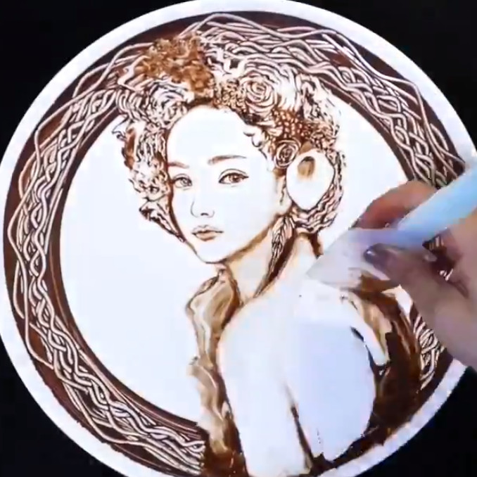 ▲▼紀念安室奈美惠引退，日本網友用「動態巧克力畫」呈現藝術。（圖／翻攝自推特，norico0807）
