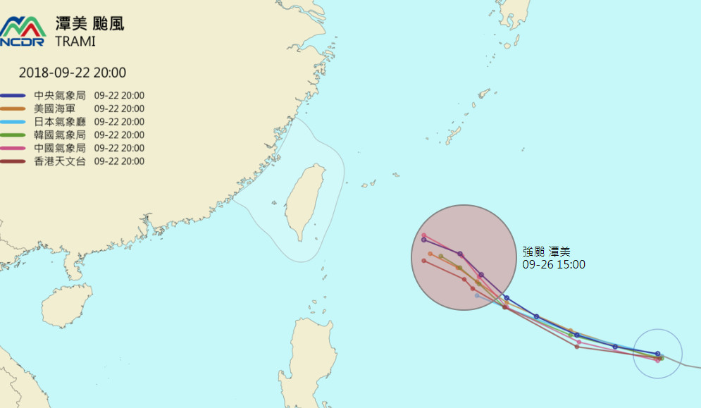 ▲▼潭美關鍵北轉「棒棒糖」路徑圖！美專家：恐成超級颱風，台灣到日本警戒。（圖／NCDR）