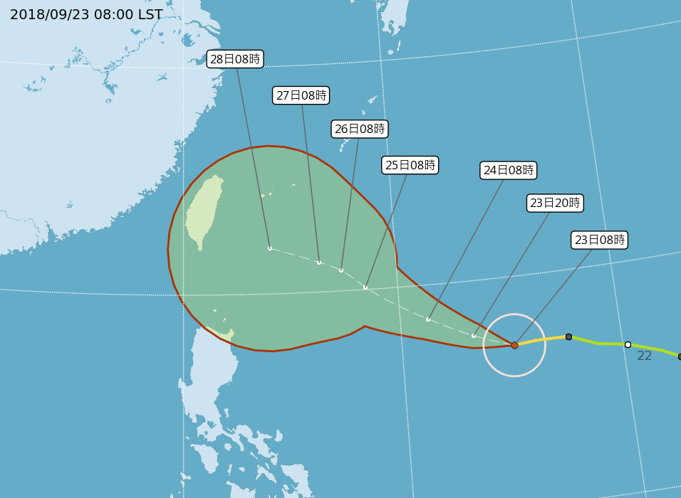 ▲▼潭美颱風預估。（圖／氣象局提供）