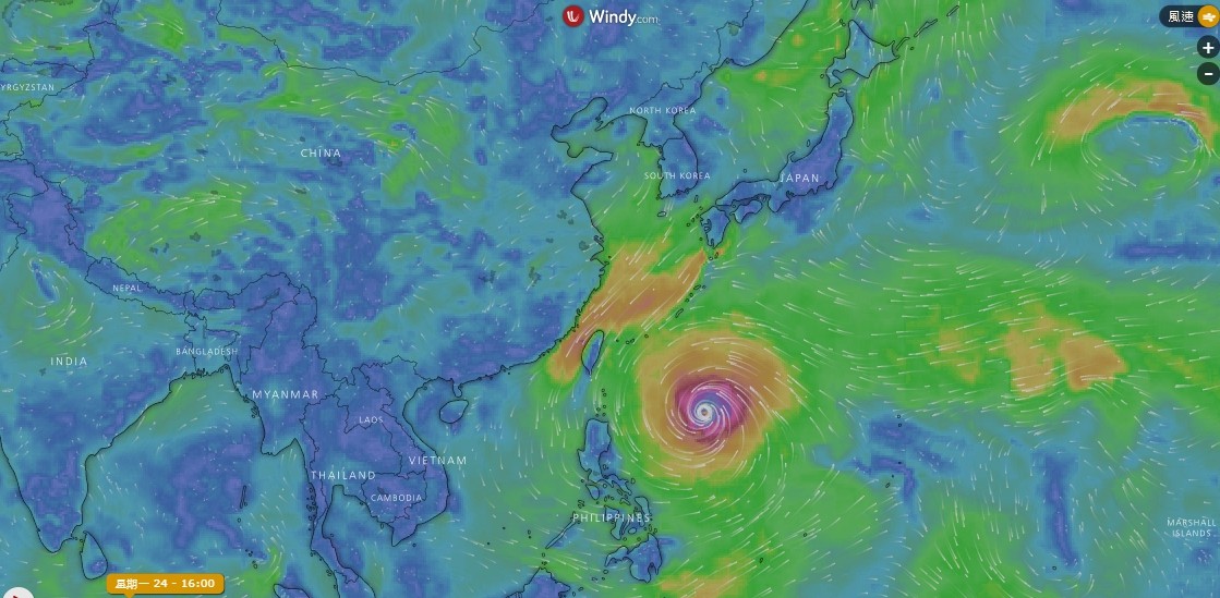 ▲▼潭美路徑。（圖／翻攝天氣與氣候監測網）