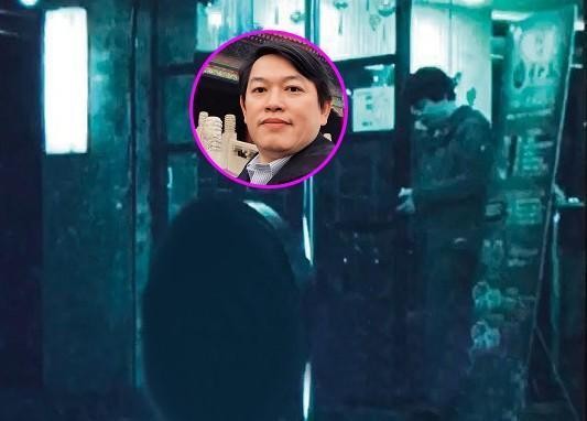 邱顯傑2017年1月與鄒女共進晚餐後,一前一後走出餐廳。(翻攝畫面)