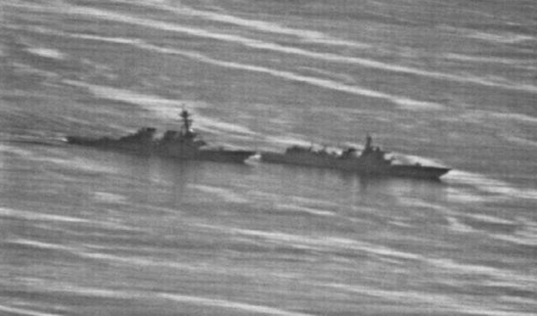 ▲▼中美、中俄海軍驅逐艦對峙。（圖／翻攝自觀察者網）
