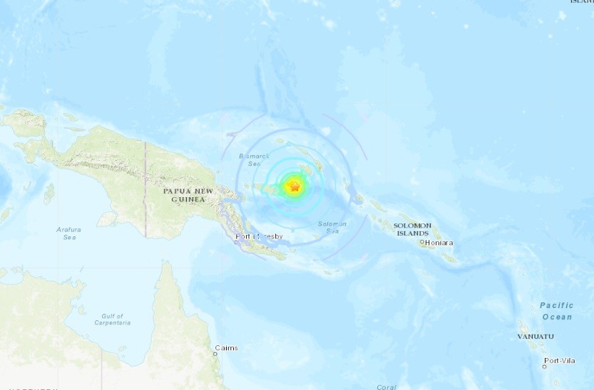 ▲▼南太平洋發生地震。（圖／USGS）