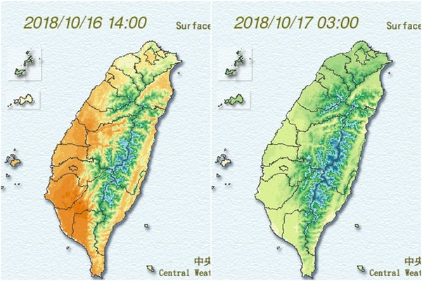 ▲▼雙層夾擊「北台4縣市大雨」跳水探18℃！　彭啟明：周末好天氣7天以上。（圖／中央氣象局）