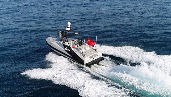 ▲瞭望者Ⅱ導彈無人艇在海上自主行駛。（圖／翻攝自中國科技網）