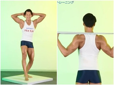 日福岡選舉「超ㄎㄧㄤ」宣傳　倒三角筋肉男深蹲大秀猛肌Φ౪Φ　