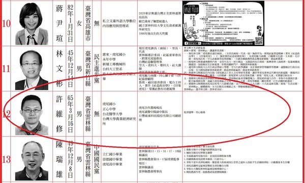 ▲雲林縣議員候選人各出奇招！　8字政見「看一眼就記住」（圖／翻攝自「中央選舉委員會」）