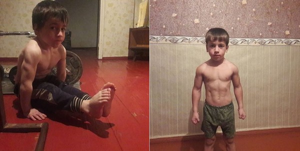 ▲▼ 俄羅斯車臣共和國有1名號稱為「車臣史瓦辛格」（Chechen Schwarzenegger）的5歲肌肉小男童庫拉耶夫（Rahim Kurayev），近期達成在2小時25分鐘內，完成連續4105下的伏地挺身的「世界紀錄」。（圖／翻攝自rahimkurievvazaev IG）
