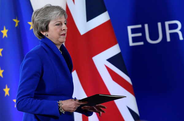 ▲▼英國首相梅伊在歐盟發表演說。（圖／路透）