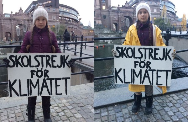 ▲▼瑞典少女桑伯格（Greta Thunberg）從8歲開始就關注氣候變遷議題，每到周五，她就會罷課到瑞典議會前方抗議，要求政治家回應。（圖／翻攝自推特／Greta Thunberg）