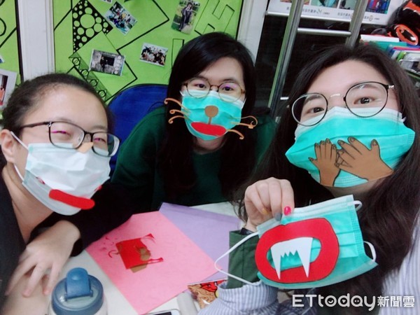 進醫院不是要打針!林口長庚辦「親子創意口罩」打擊流感。(圖/林口長庚提供)