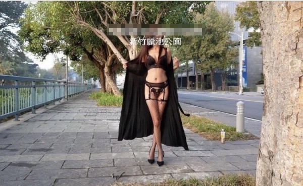 ▲網襪美魔女朝聖新竹公園裸拍，老司機狂+1，警方傷腦筋。（圖／翻攝網路）