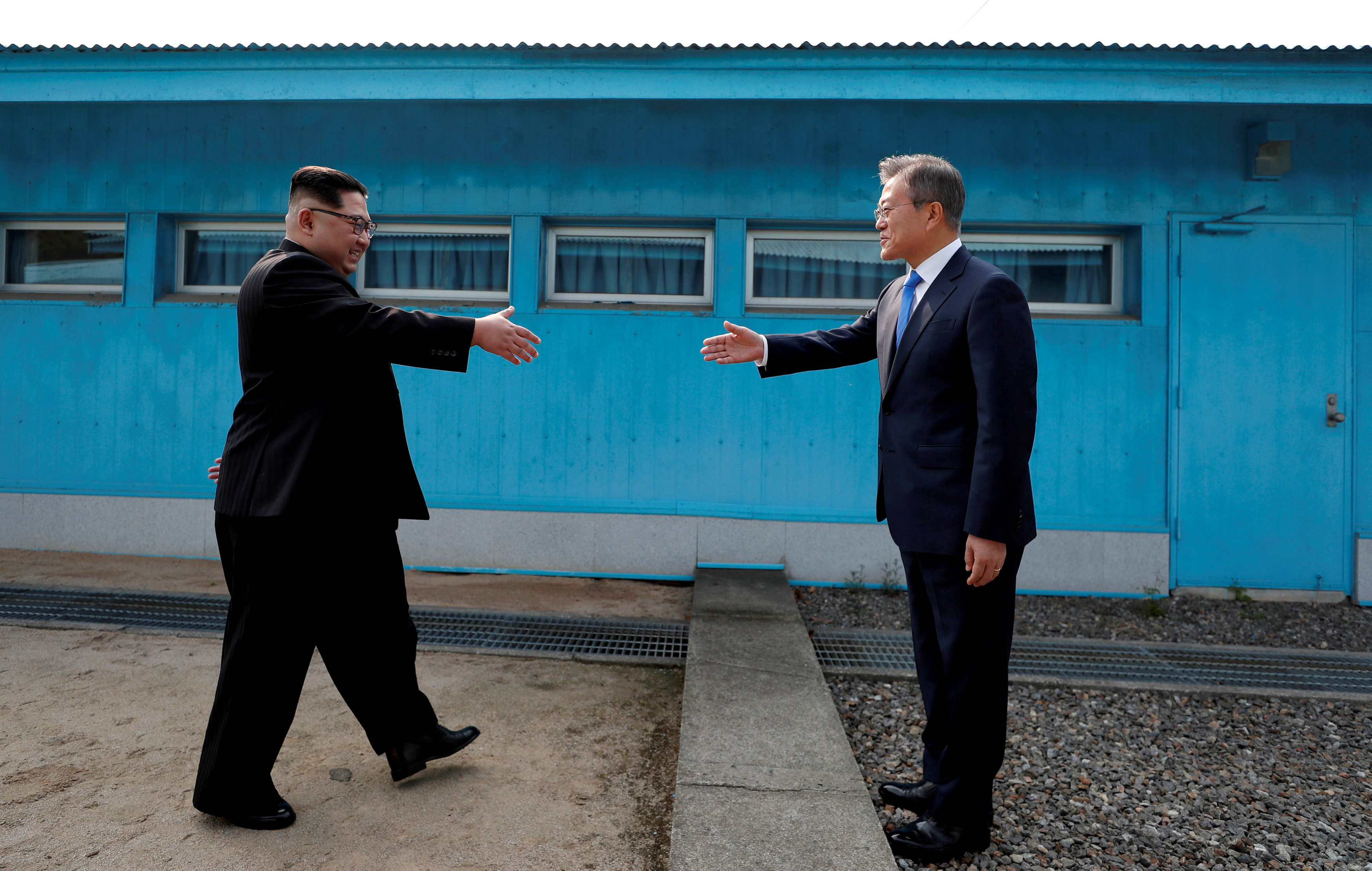 ▲南韓總統文在寅今年4月和北韓領導人金正恩會面。（圖／路透社）