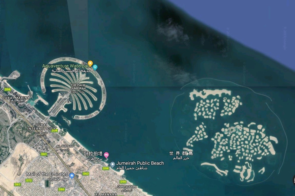 ▲▼杜拜世界群島。（圖／翻攝自Google地圖）