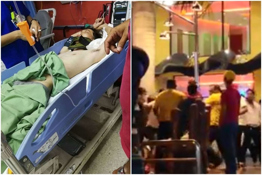 ▲華裔少年被20人毆打畫面曝光。（圖／翻攝自「芙蓉 吹水广播站」臉書）